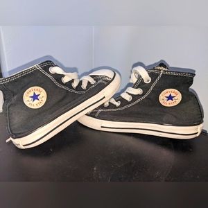 Hi-Top Converse Chuck Taylors Kids 9 Toddler 9c Black Shoes infant